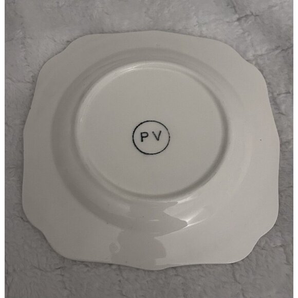 PV POTTERY PEASANT VILLAGE FRENCH COUNTRY SQUARE PLATE MITTLEDORFER - Picture 2 of 2